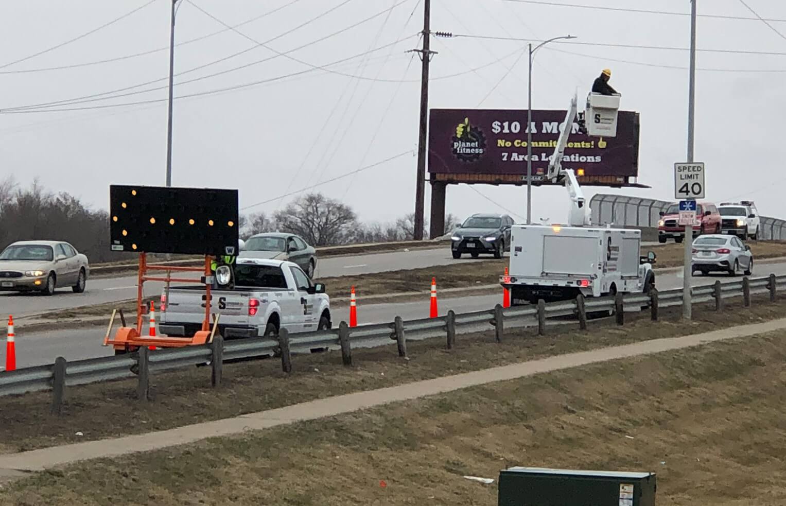 lighting crews at work