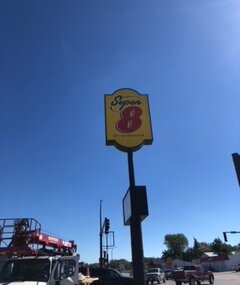 Super 8 Hotel Sign Installation