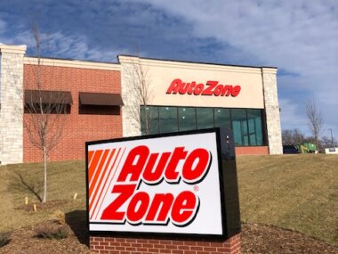 Auto Zone sign installation