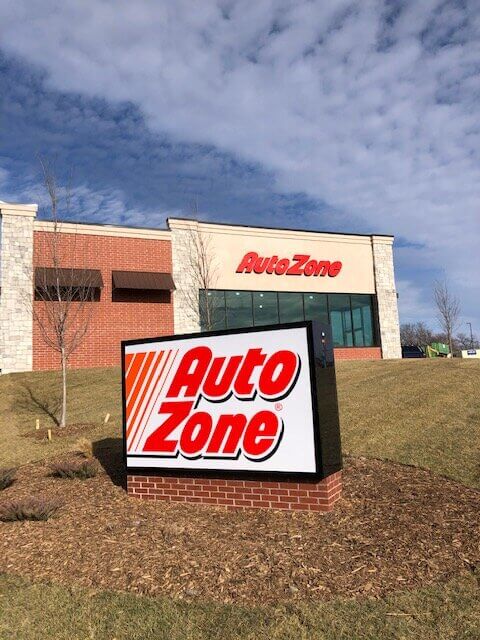 Auto Zone sign installation